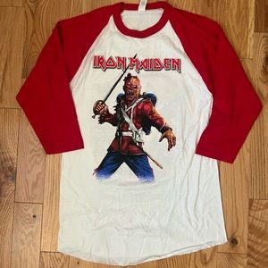 Oversized Iron Maiden legacy of the beast world tour shirt